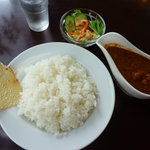 ヒナタ屋 - チキンカレー750円の、ライス大盛（100円増し）