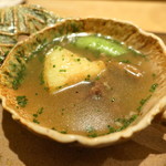 虎白 - スッポンと賀茂茄子とスナップエンドウ