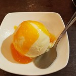 福山駅前酒場　情熱ホルモン - デザート オレンジバニラアイス(2018.07.10)