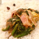 インド式 チャオカリー - ベーコンエッグほうれん草 curry 5辛