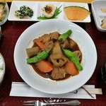 レストランさくら - 初日の晩御飯　鶏肉の八丁味噌煮　熱々で旨い
