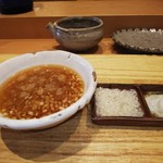 天ぷら たけうち - 天つゆ、塩麹、塩