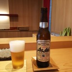 天ぷら たけうち - 先ずは瓶ビール小瓶
