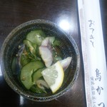 やきとり鳥かつ - さばの酢の物。う～ん、地味だけど、旨い！