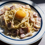 Carbonara using Hokkaido bacon