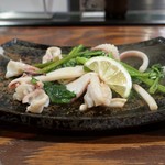 剣先イカと空芯菜バター炒め