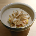 銀座 盡 - トウモロコシとシロエビ