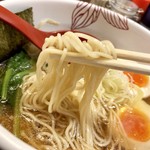 麺処 あす花 - 麺は細麺ストレート