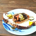 ブリコラージュ ブレッド アンド カンパニー ダイニング・カフェ - 鱧(はも)とキュウリぬか漬けとマデラソース・山椒のブリコラージュ。20180712