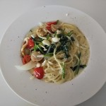 釜あげ生パスタ ぱすたろう - 燻製したホタテとフレッシュトマトのクリームパスタ@745