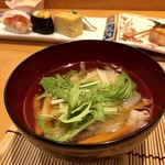 天狗寿司 - 親方おまかせセット3,000円…止椀のひっつみ汁