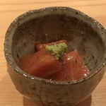 鮨 さかい - ◆中トロ（壱岐・128ｋｇ）と北紫雲丹の和え物・・これも贅沢コラボ。