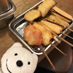 Kushikatsu Dengana - 串かつ8本セット Deep Fried Vegetables and Meat Assortment 8 Skewers at Kushikatsu Dengana, Ryogoku！♪☆
