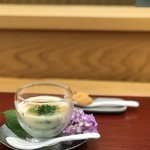 馬場乃町 はやし - 先附  馬鈴薯すり流し 海胆 海老 五加木