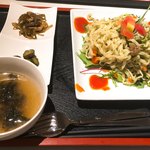 アカマタ - 沖縄そばDE冷製バジルパスタ風ランチ900円