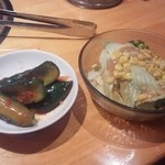 ふうふう亭 - オイキムチ　＆　コーンサラダ