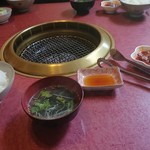 Eiraku tei - ご飯、スープ、奴、牛スジ煮込みで～す！