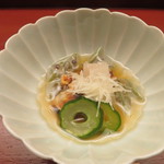 木山 - 酢の物　ジュンサイ　チャンバラ貝　水玉胡瓜　白髪葱