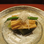 木山 - 炊き合わせ　穴子　隠元　賀茂茄子