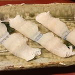 蕎麦　もり木 - 鱧のしゃぶしゃぶ