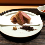 肉割烹 上 - 神戸牛タン元のカツレツ