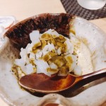 鮨 はしもと - 2018.6.  障泥烏賊のえんぺらとシャリ 肝ソースで