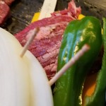 あがり屋 - 「あがり屋盛り」本日のステーキ・焼き野菜