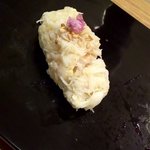 鮨 おくの - 毛ガニ♬ピンク色は紫蘇の花♡