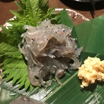 結粋 - 生しらす。独特の苦味が鮮度の良さを物語っています。