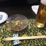 つきだしのところてん　暑い日にはさっぱりしていいですね