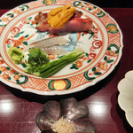 二条城ふる田 - 金目鯛炙りと雲丹('18.4月下旬)