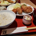 西一条 魚金 - カキフライ定食