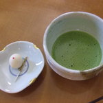 界 松本 - レセプションでお抹茶。