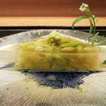 白 - 先付:水無月茄子('18.6月中旬夜)