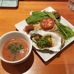 麺屋 六感堂 - 冷製トマト牡蠣ざる