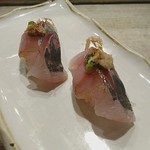 名代 駒寿司 - アジ握り