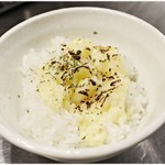 麺屋 愛心 - 追いリゾ。これがまたホントーーーーにエビスコ担々麺に合うのです…！