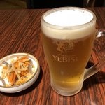 草家 - お通しと生ビール