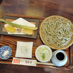 ながや - 太打ち田舎そばｗｉｔｈアスパラとコーンの天