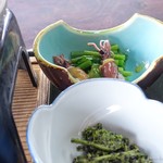 ホーライサン - 2018年4月　山菜釜めし定食の一部