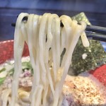 中華そば鷸 - 鶏豚出汁ラーメンの麺