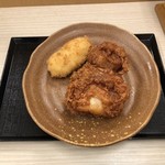 かつや - 唐揚げ1パック + かにクリームコロッケ