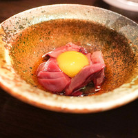 たでの葉 - カモ肝刺し