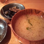 うち家 - 鳥取酒ノ津塩サバ定食（味噌汁、ひじきの煮物）