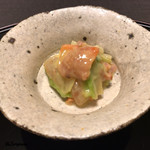 御料理 寺沢 - 本玉と昆布締めのボタン