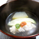 日本料理 藤井 - 椀物　鱧・冬瓜・はす芋の茎