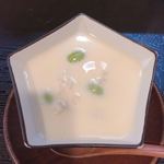 天ぷら よしおか - 鱧と枝豆の茶碗蒸し