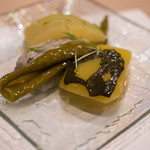 うを徳 - 鹿ヶ谷蒲柬瓜（しゝがたにかぼちや）＋甘長蕃椒（あまながたうがらし）