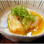 鳥田中 - 湯引きお造りのささみは別皿にて