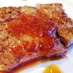 サーロインステーキの鉄板焼き